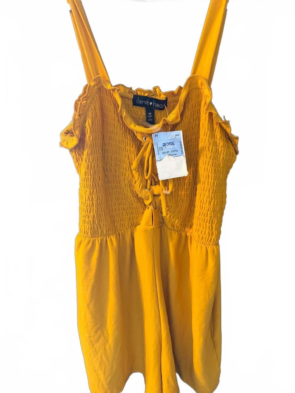 Yellow Smocked Sleeveless Romper Size M